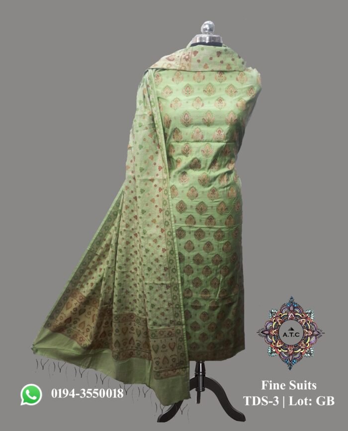 1000072757 <p>Delve into the realm of unmatched grandeur with the enchanting banarsi silk suits by The Shawl Store. Immerse yourself in a world of regal sophistication as you drape these resplendent ensembles, meticulously handwoven by master artisans. Crafted from premium banarsi silk, each suit is a masterpiece, showcasing intricate zari work that weaves a tapestry of utter magnificence. The lustrous fabric gracefully skims your silhouette, enveloping you in a cocoon of pure luxury. Experience the fusion of heritage and contemporary design, exuding an aura of regality. Unleash your inner queen and conquer the world of fashion with The Shawl Store’s banarsi silk suits.</p>