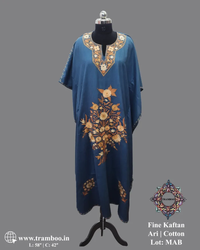 IMG 20240718 175239 866 Embrace comfort and style with this beautiful Kaftan Dress by The Shawl Store. Made from lightweight fine cotton, this dress is ideal for hot summer days when you want to look and feel cool. The flowy silhouette and intricate prints make it a versatile piece for any occasion.