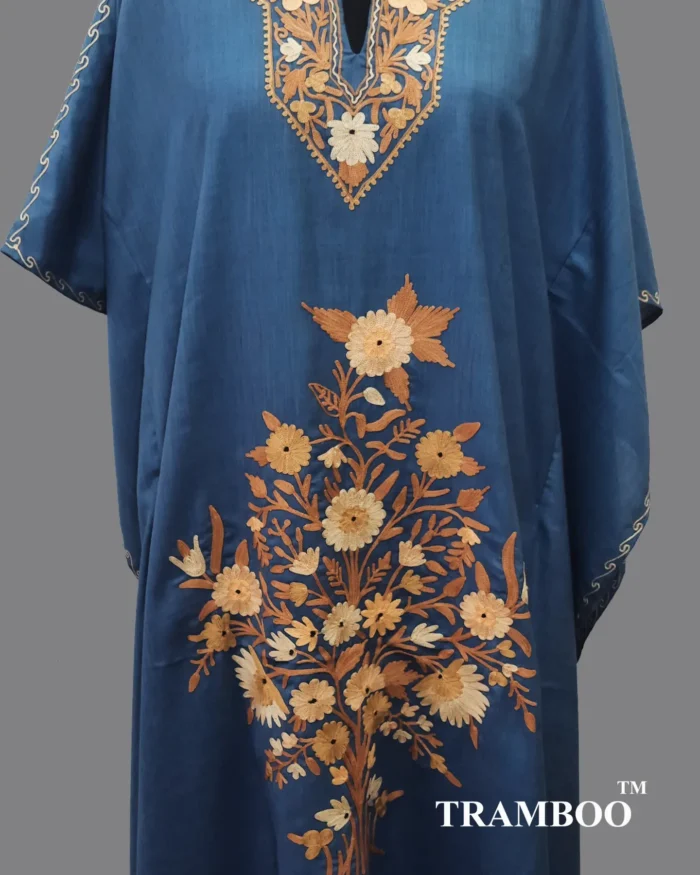 IMG 20240718 175240 033 Embrace comfort and style with this beautiful Kaftan Dress by The Shawl Store. Made from lightweight fine cotton, this dress is ideal for hot summer days when you want to look and feel cool. The flowy silhouette and intricate prints make it a versatile piece for any occasion.