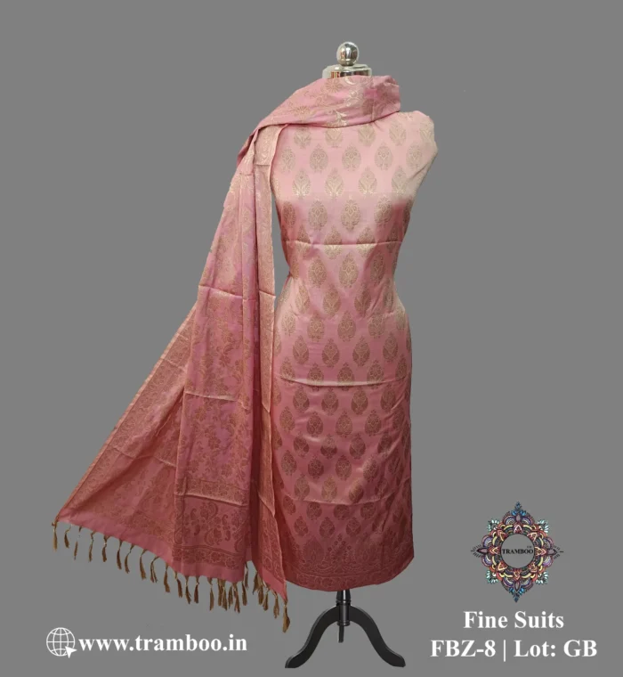 1722952256856 Delve into the realm of unmatched grandeur with the enchanting Silk Blend Kurta Salwar Suit Set with Dupatta for Women by The Shawl Store. Immerse yourself in a world of regal sophistication as you drape these resplendent ensembles, meticulously handwoven by master artisans. Crafted from premium banarsi silk, each suit is a masterpiece, showcasing intricate Zari work that weaves a tapestry of utter magnificence. The lustrous fabric gracefully skims your silhouette, enveloping you in a cocoon of pure luxury. Experience the fusion of heritage and contemporary design, exuding an aura of regality. Unleash your inner queen and conquer the world of fashion with The Shawl Store’s Silk Suits.