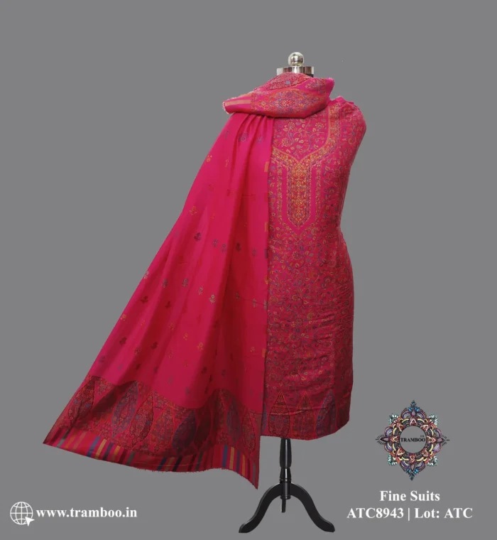 IMG 20241117 113151 646 <p style="text-align: left;">Embrace timeless beauty with the Zari Woven Design Pashmina Salwar Kameez with Shawl from The Shawl Store. Impeccably crafted for the discerning fashion connoisseur, this exquisite ensemble is a true masterpiece of elegance and sophistication. Revel in the delicate intricacies of the Zari woven design and luxuriate in the plush comfort of the finest quality similar to pashmina fabric. Make a statement at any event with this luxurious outfit that exudes sheer luxury and refinement.</p>